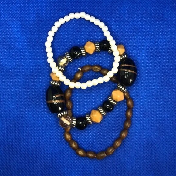 BOHO Beaded Stretch Bracelets Set of 3 - Picture 2 of 6